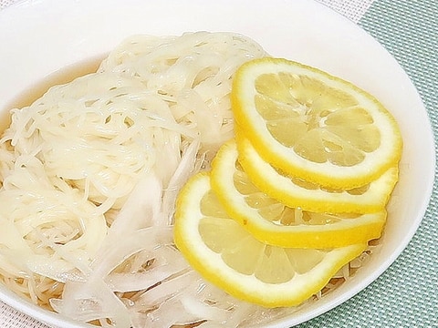 玉ねぎとレモンのぶっ掛け素麺★減塩・低カリウム志向